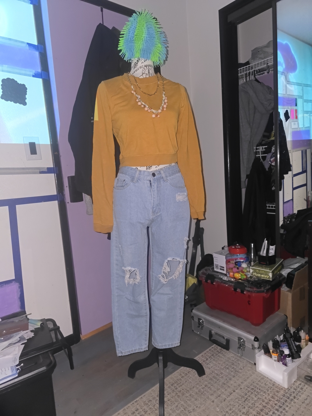 Light Wash Distressed Women’s Jeans - Casual High-Rise, Size S.